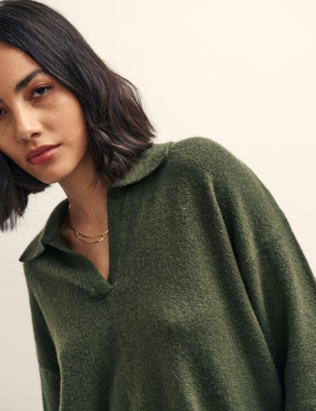 Cotton Blend Collared Jumper image 2