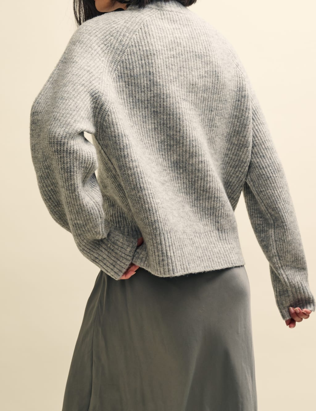 Ribbed V-Neck Jumper image 3