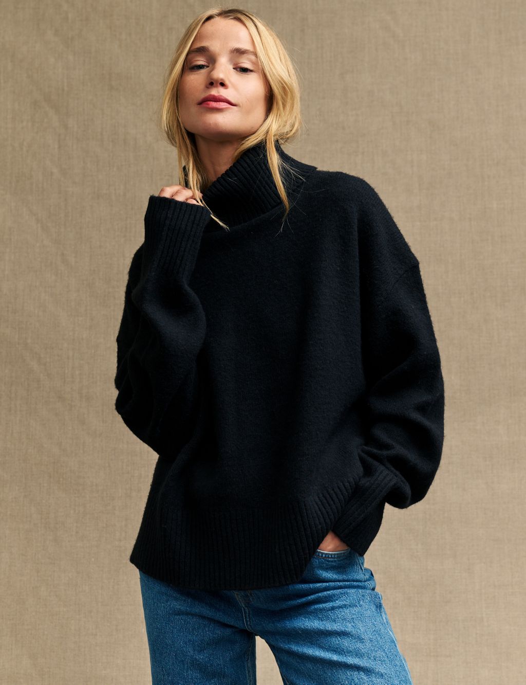 Roll Neck Jumper with Wool image 1