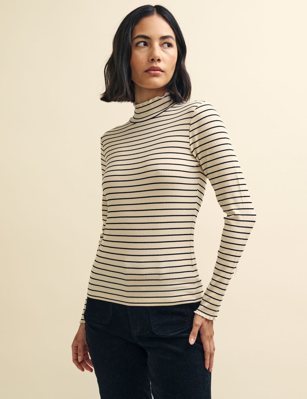 Striped Ribbed Top image 1