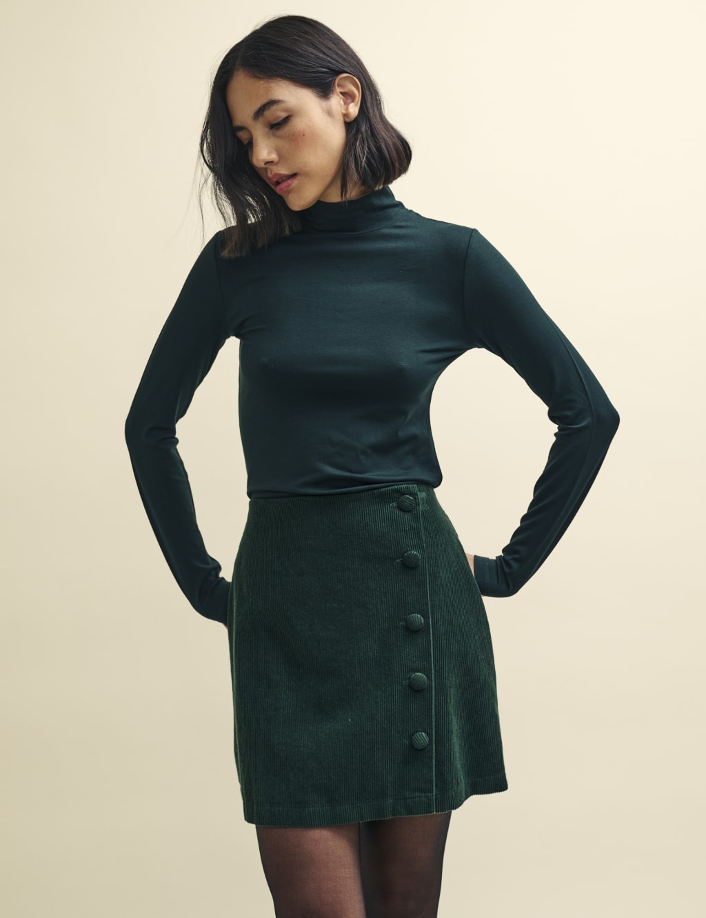 High neck best sale top with skirt
