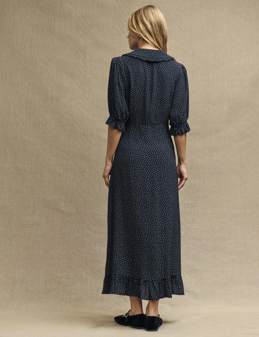 Polka Dot Collared Midaxi Tea Dress image 3
