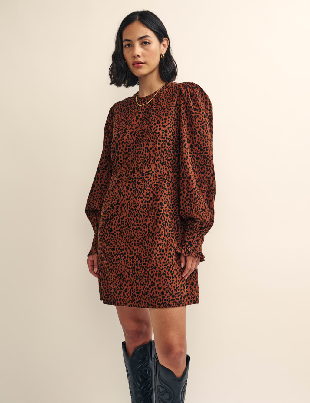 Organic Cotton Animal Print Mini Shift Dress image 2