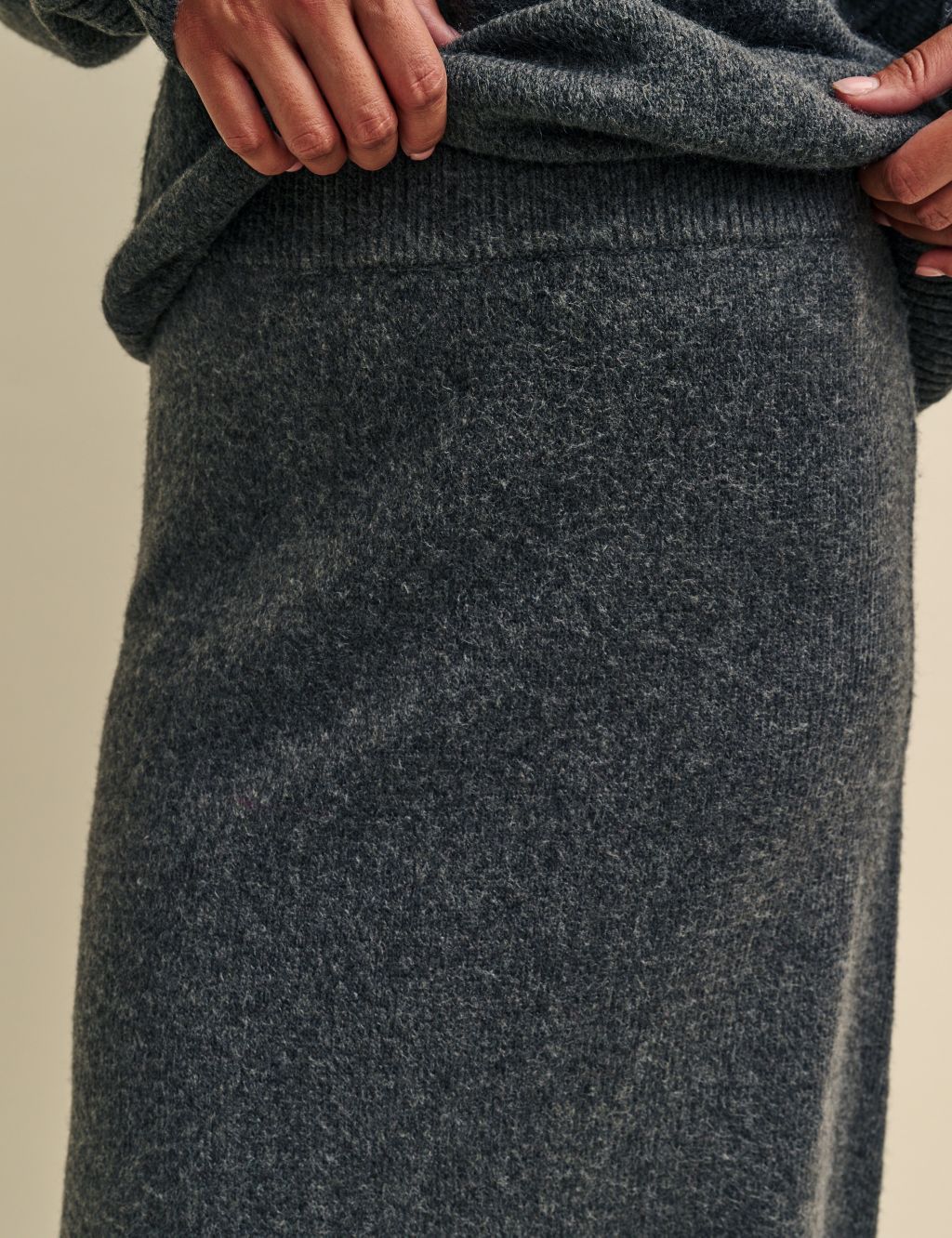 Knitted Maxi Slip Skirt with Wool image 4