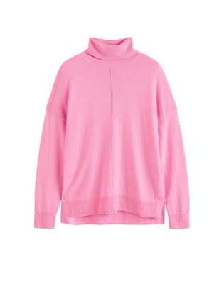 Wool Rich with Cashmere Roll Neck Relaxed Jumper