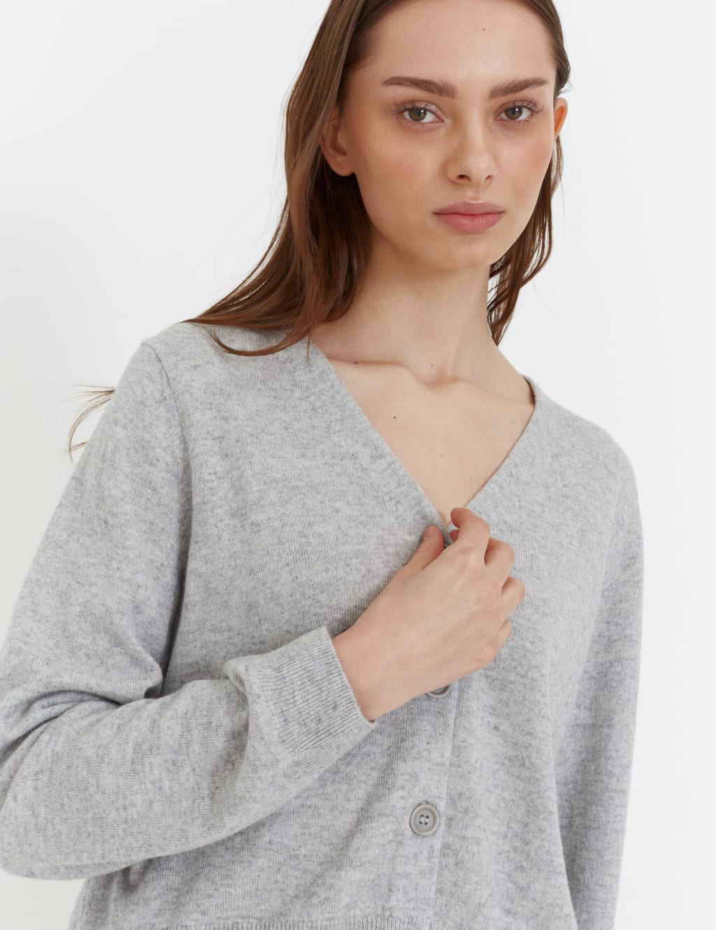 Wool Rich Cropped Cardigan with Cashmere image 1