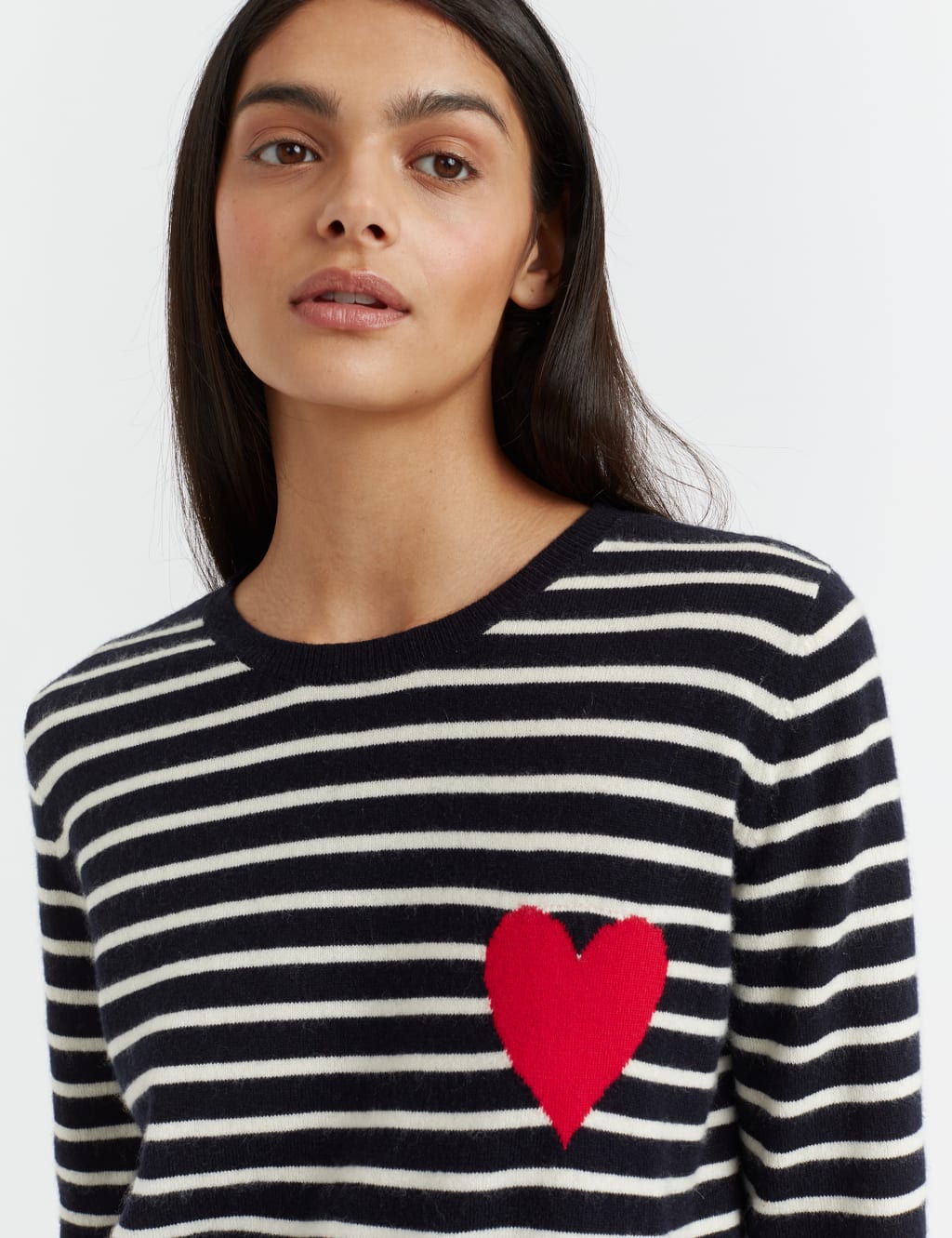 Wool Rich Striped Knitted Top with Cashmere image 3