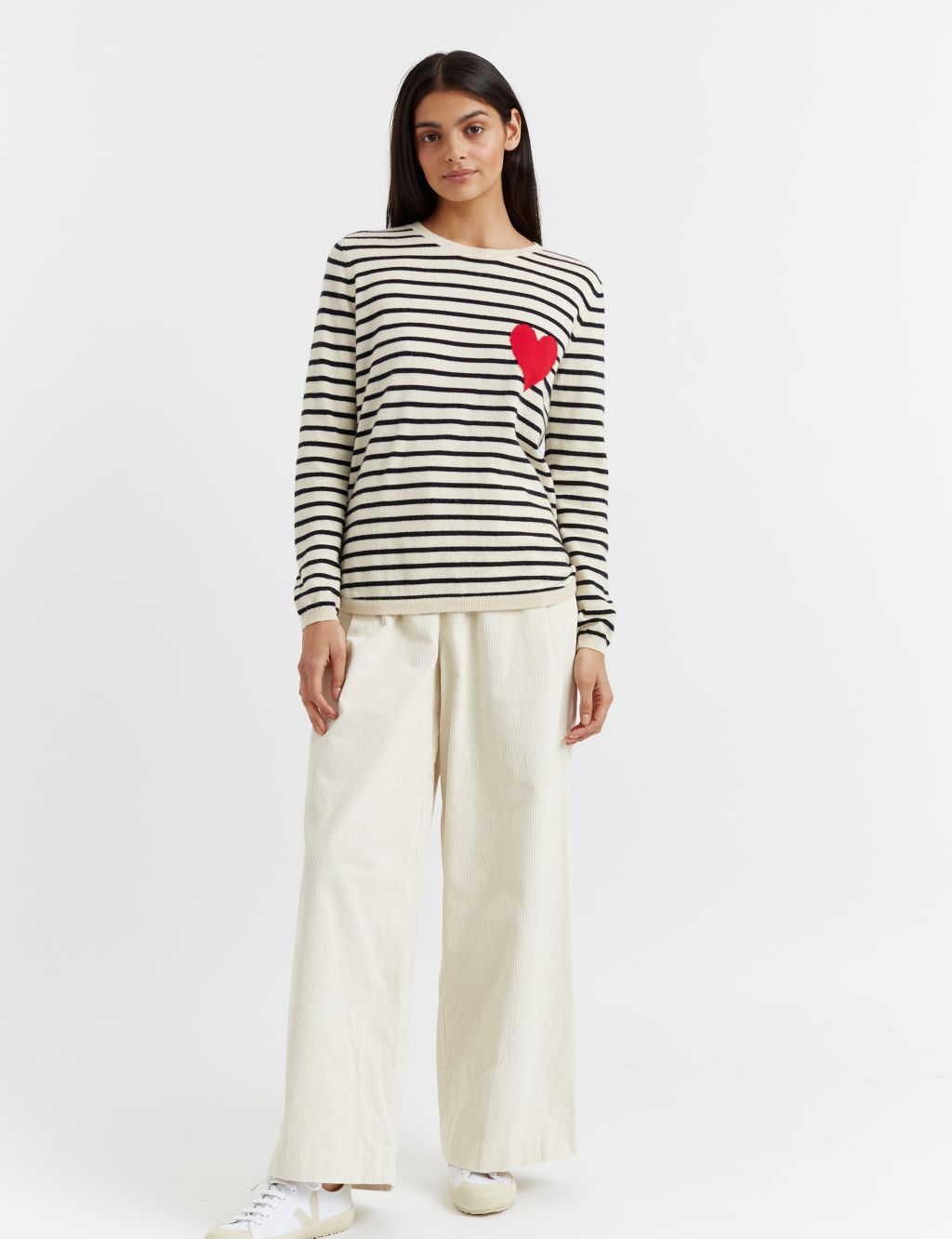 Wool Rich Striped Knitted Top with Cashmere image 3