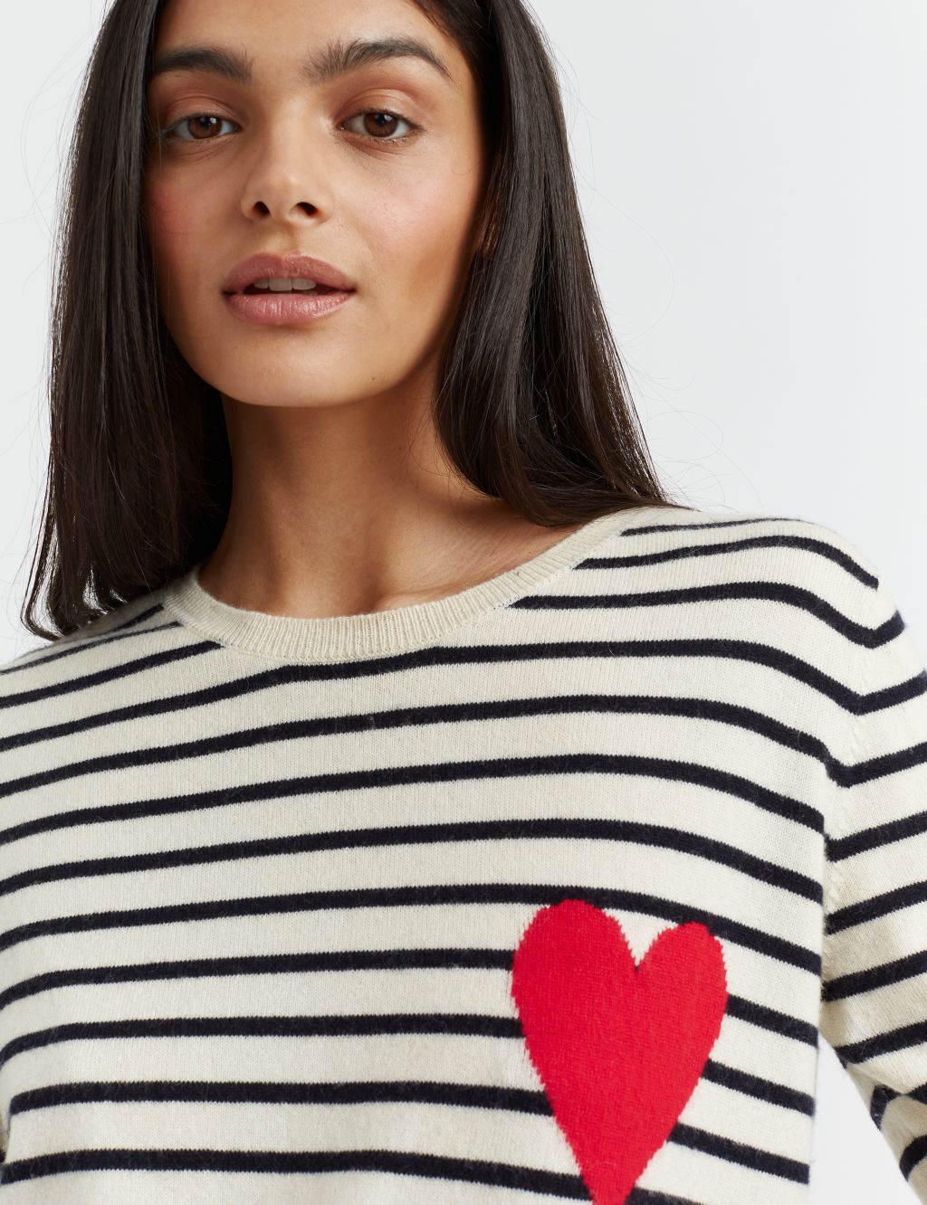 Wool Rich Striped Knitted Top with Cashmere image 4
