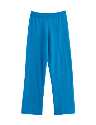 Wool Rich Wide Leg Relaxed Joggers with Cashmere