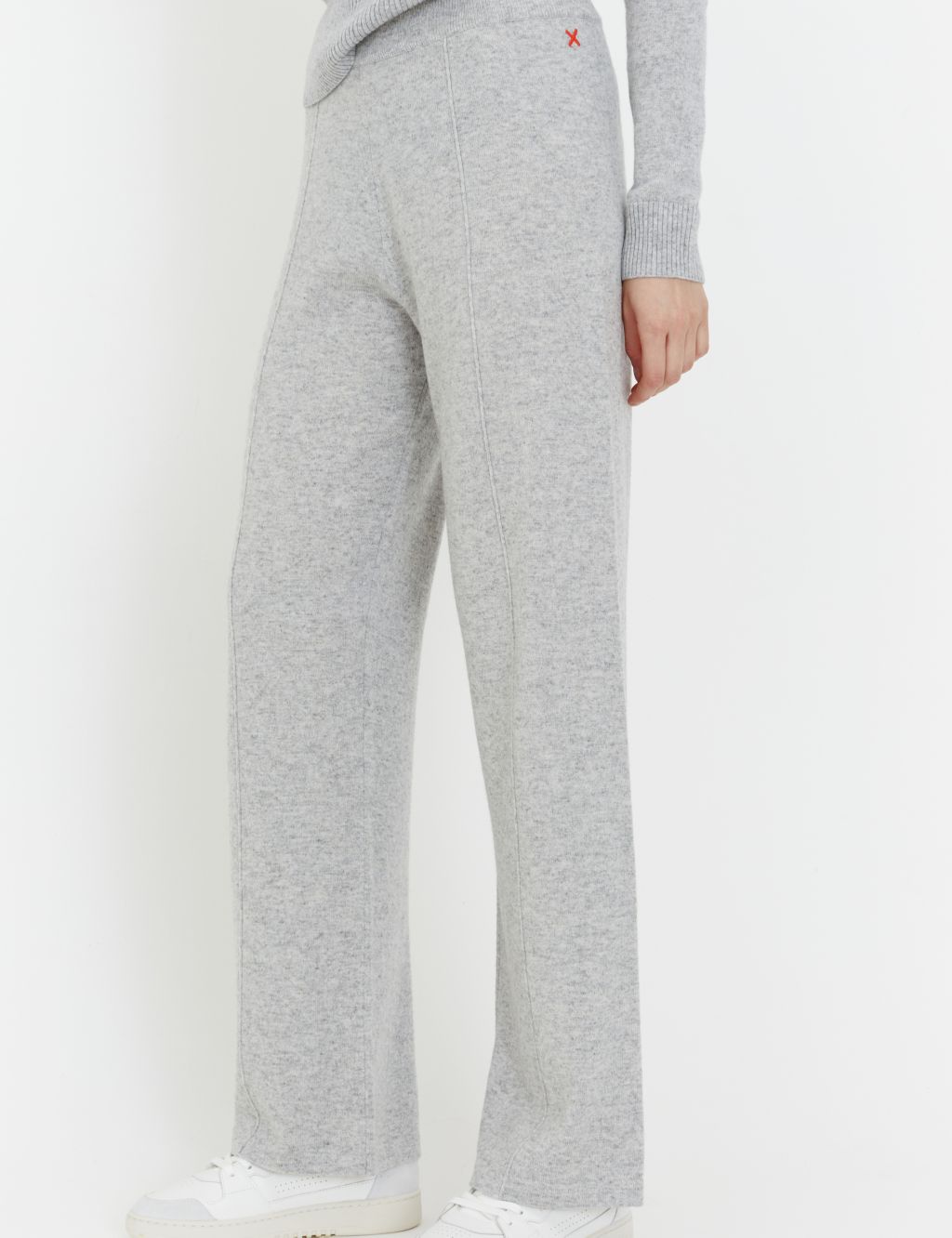 Wool Rich Wide Leg Relaxed Joggers with Cashmere image 1
