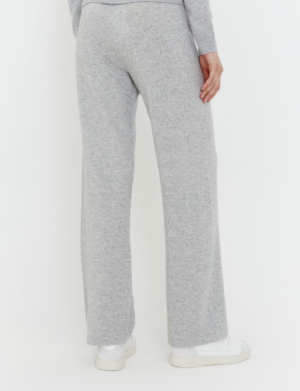 Wool Rich Wide Leg Relaxed Joggers with Cashmere image 3