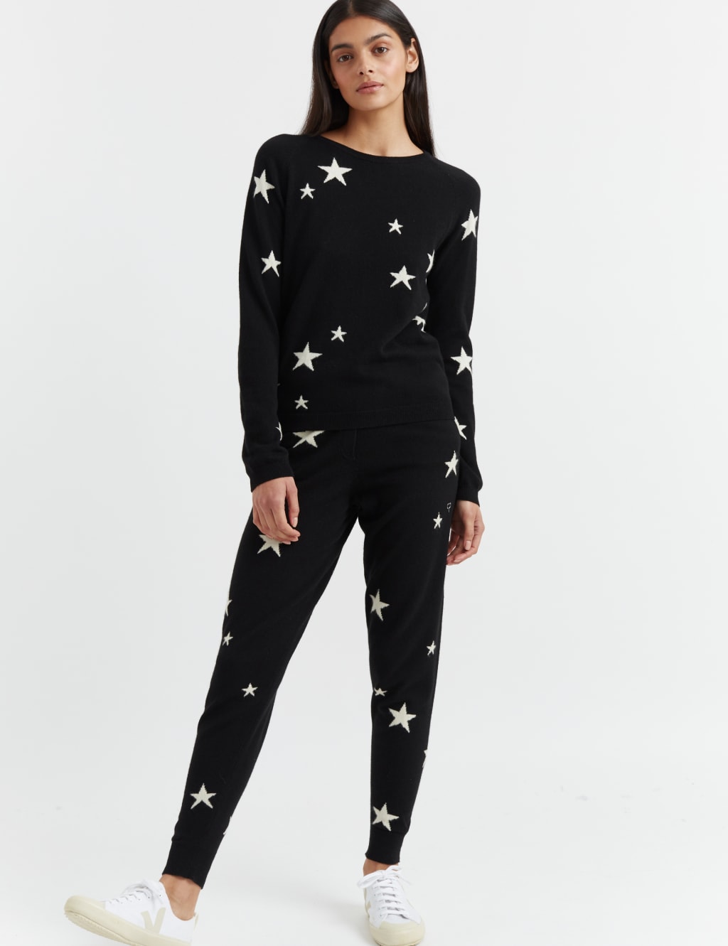 Wool Rich with Cashmere Star Print Joggers image 1