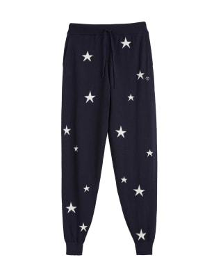 Wool Rich with Cashmere Star Print Joggers