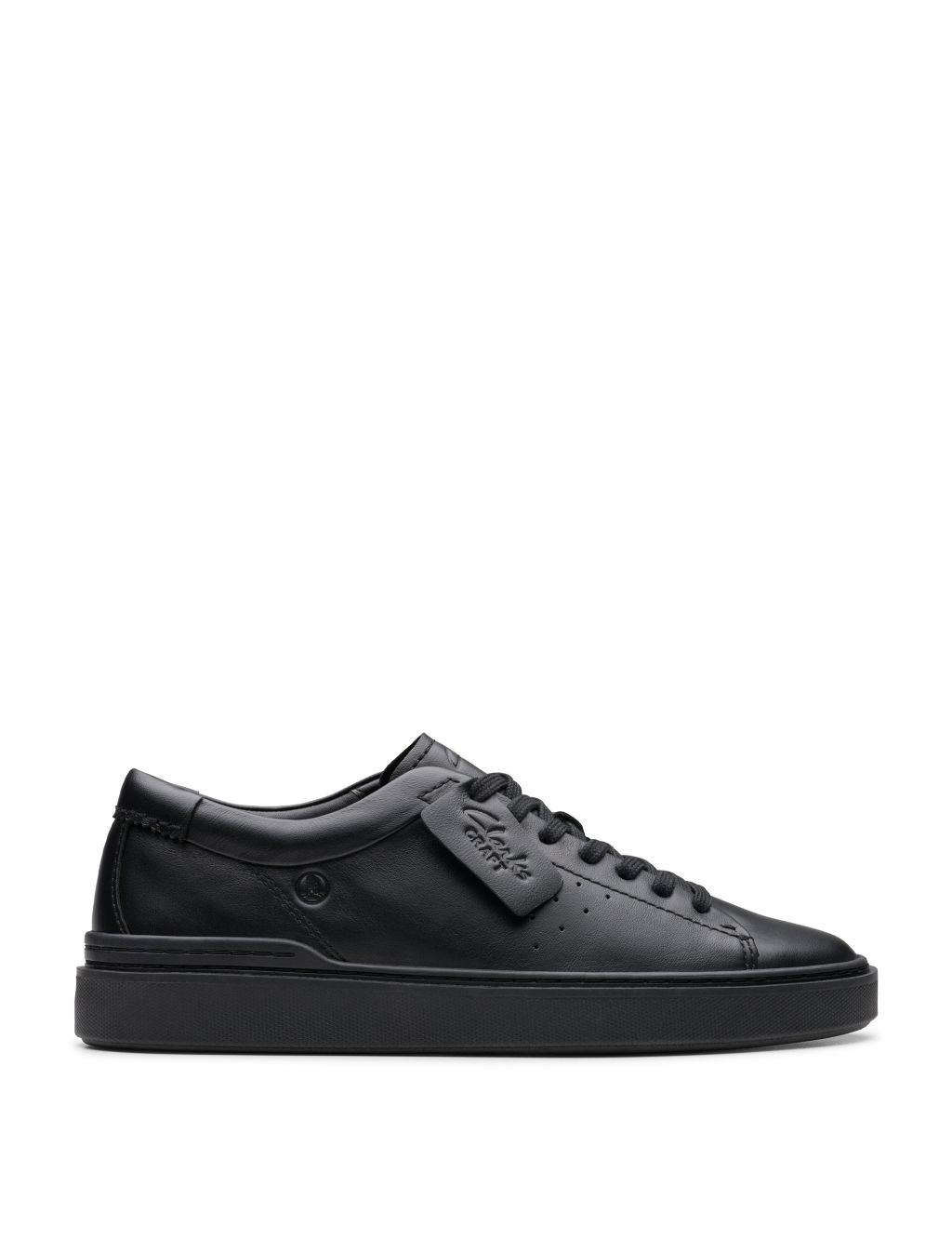 Leather Lace Up Perforated Trainers