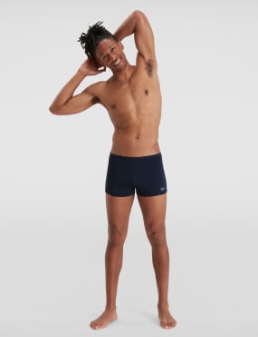 Navy swim trunks top