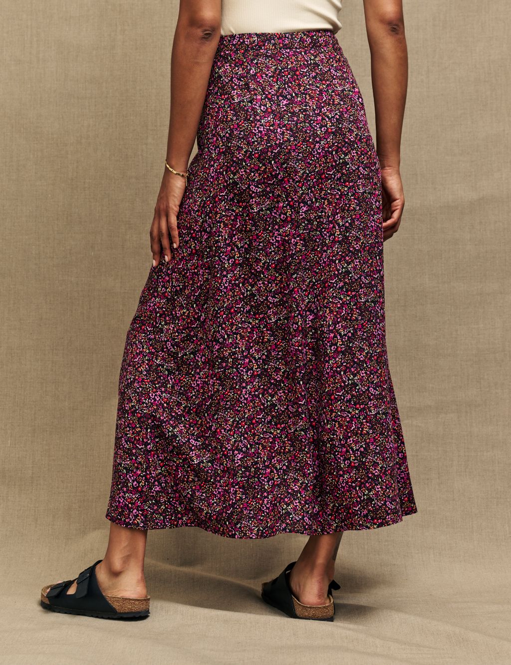 Floral Midi A-Line Skirt image 4