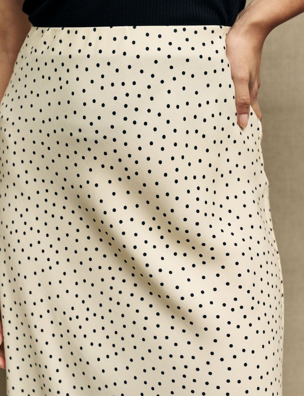 Polka Dot Midi Slip Skirt image 2