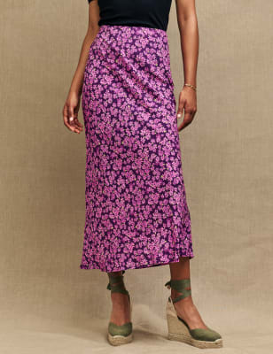 

Womens Nobody's Child Floral Midi Slip Skirt - Purple Mix, Purple Mix