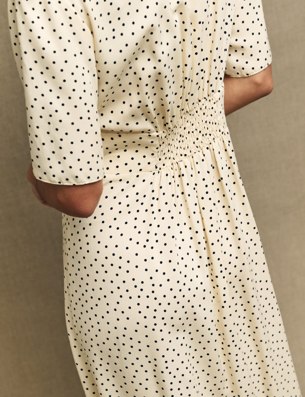 Polka Dot V-Neck Midi Tea Dress image 2