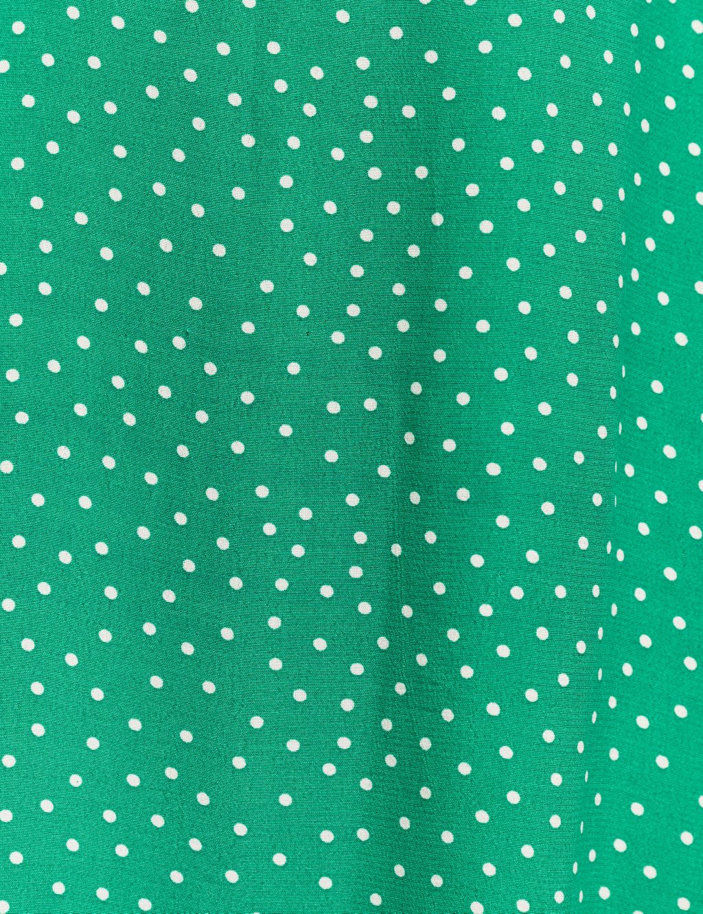 Polka Dot Round Neck Midi Waisted Dress image 7