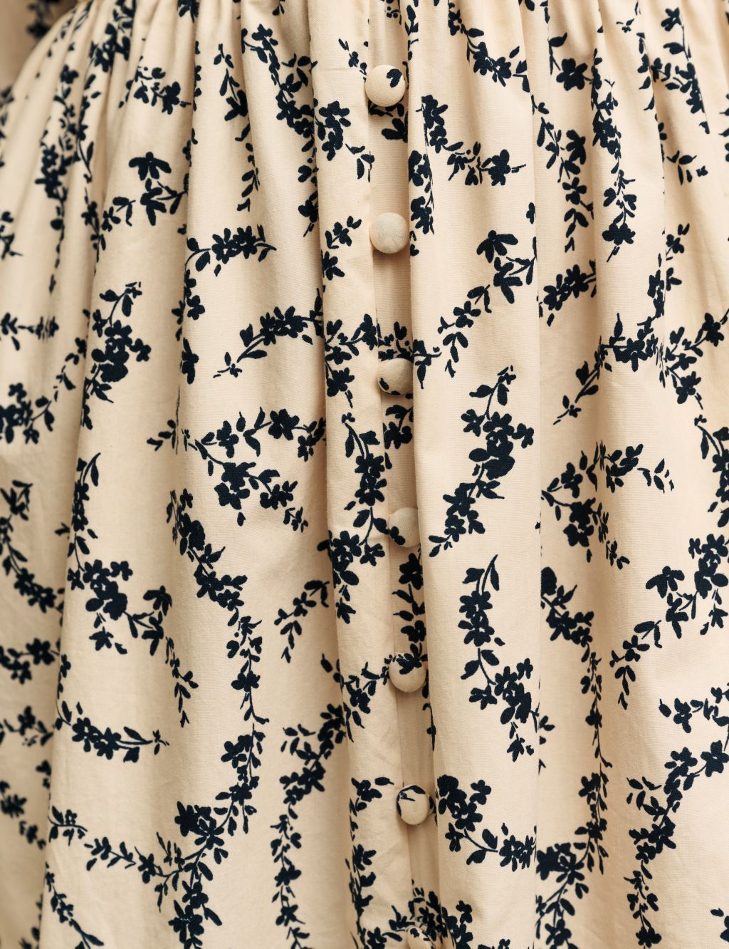 Organic Cotton Floral V-Neck Midaxi Dress image 6