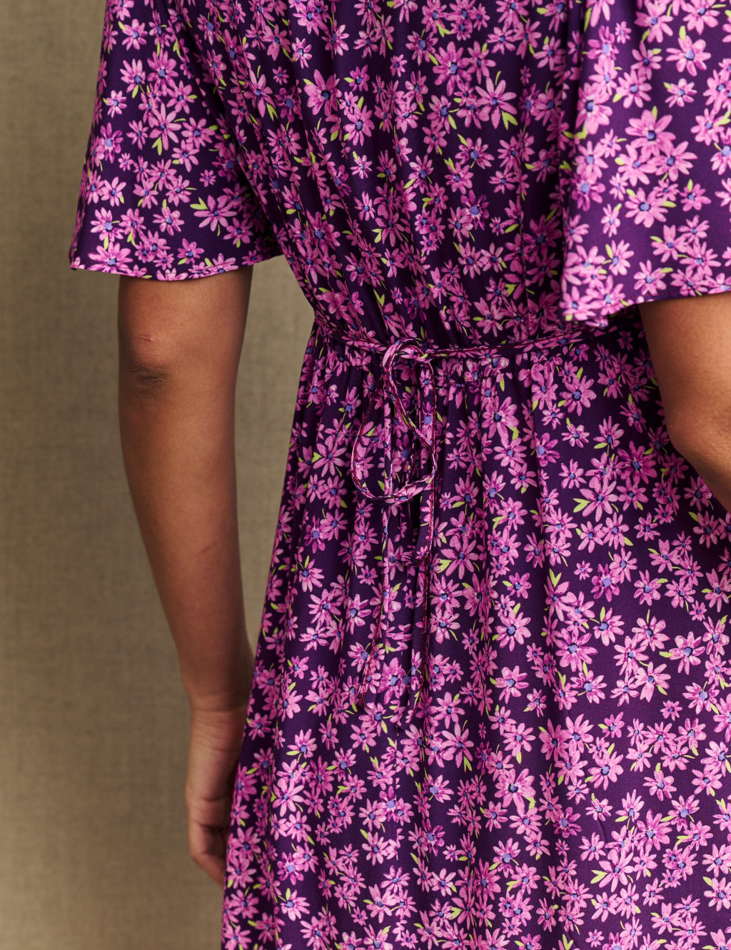 Floral Angel Sleeve Midi Tea Dress image 5