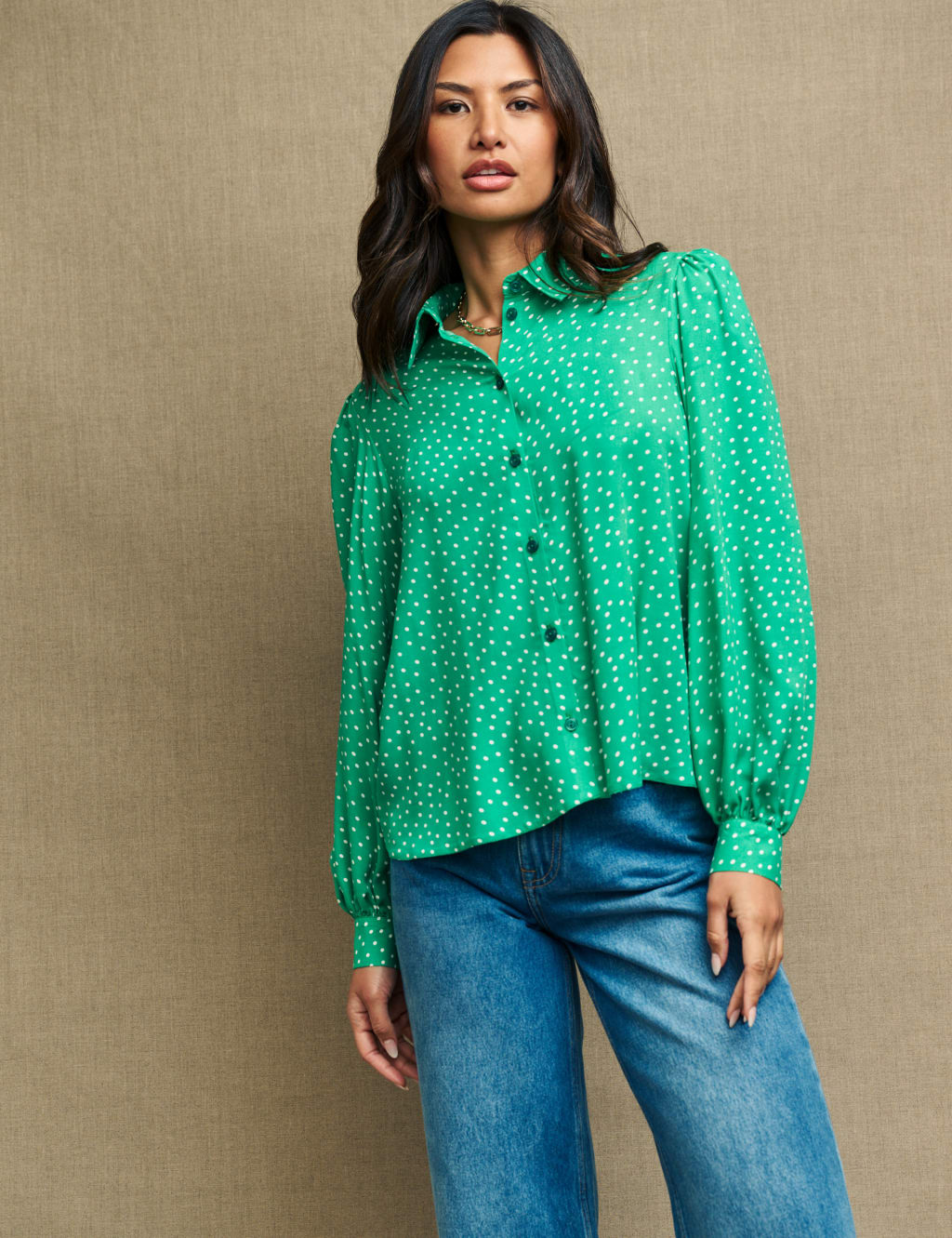 Polka Dot Collared Shirt image 4