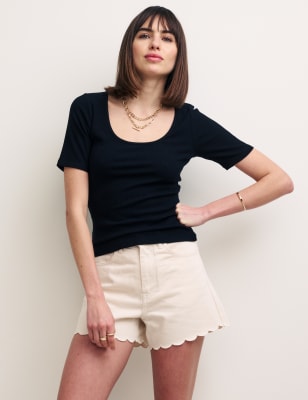

Nobody's Child Top ajustado acanaladoWomens - Black, Black