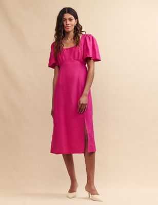 Nobody'S Child Womens Angel Sleeve Midi Tea Dress - 14 - Pink, Pink