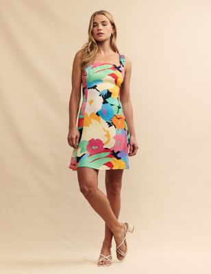 Nobody'S Child Womens Printed Square Neck Mini Slip Dress - 12 - Multi, Multi