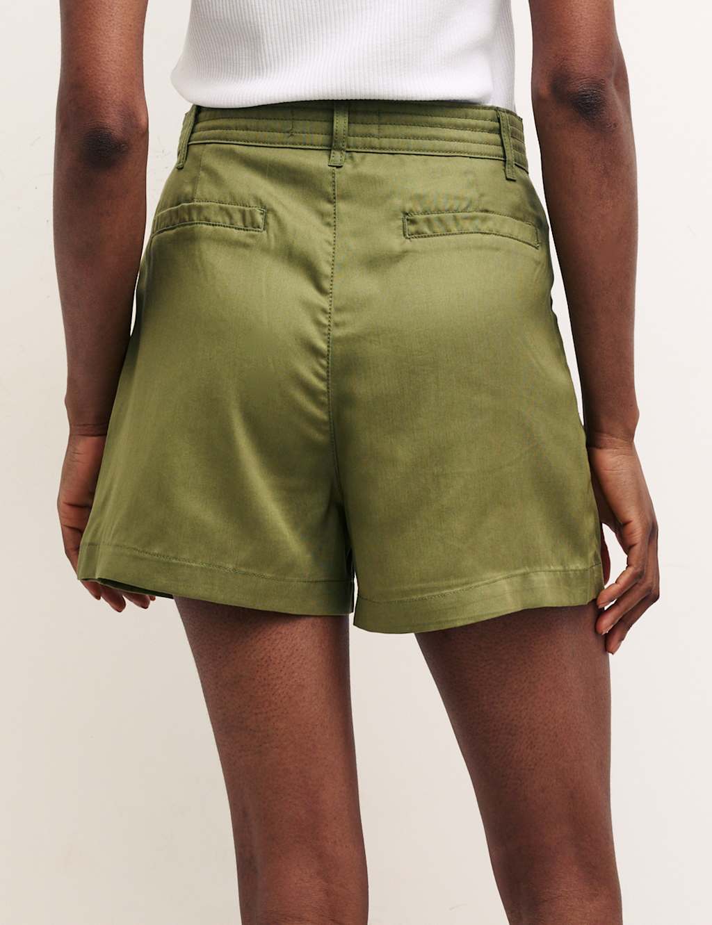 Pure Tencel™ High Waisted Pleat Front Shorts image 3