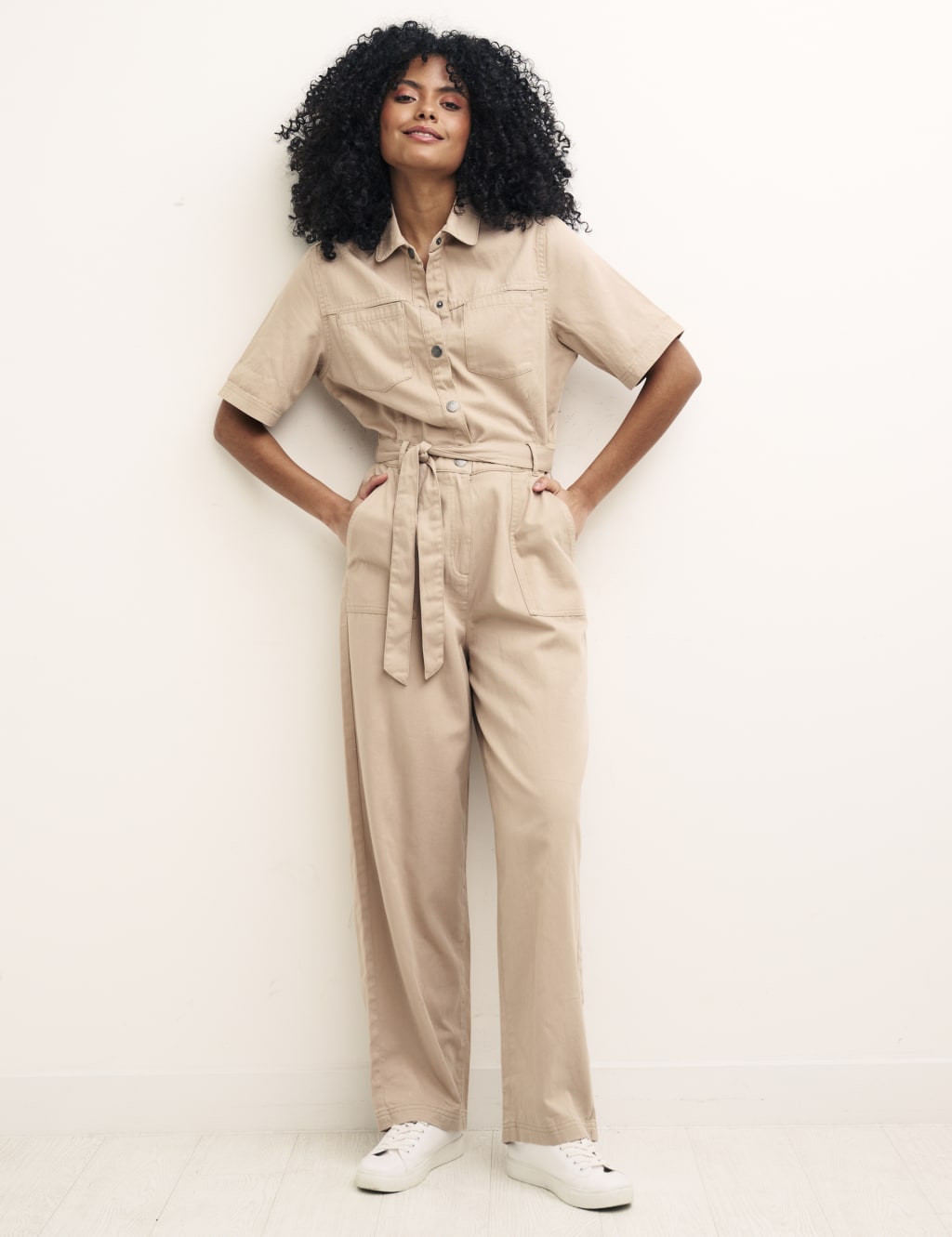Organic Cotton Belted Wide Leg Jumpsuit image 5