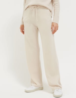 Pure Cashmere Wide Leg Joggers