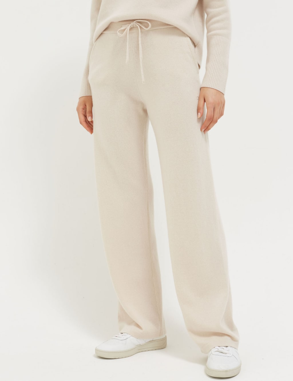 Pure Cashmere Wide Leg Joggers