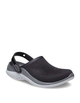 Crocs Womens Mens LiteRide 360 Clogs - Black Mix, Black Mix,Grey Mix