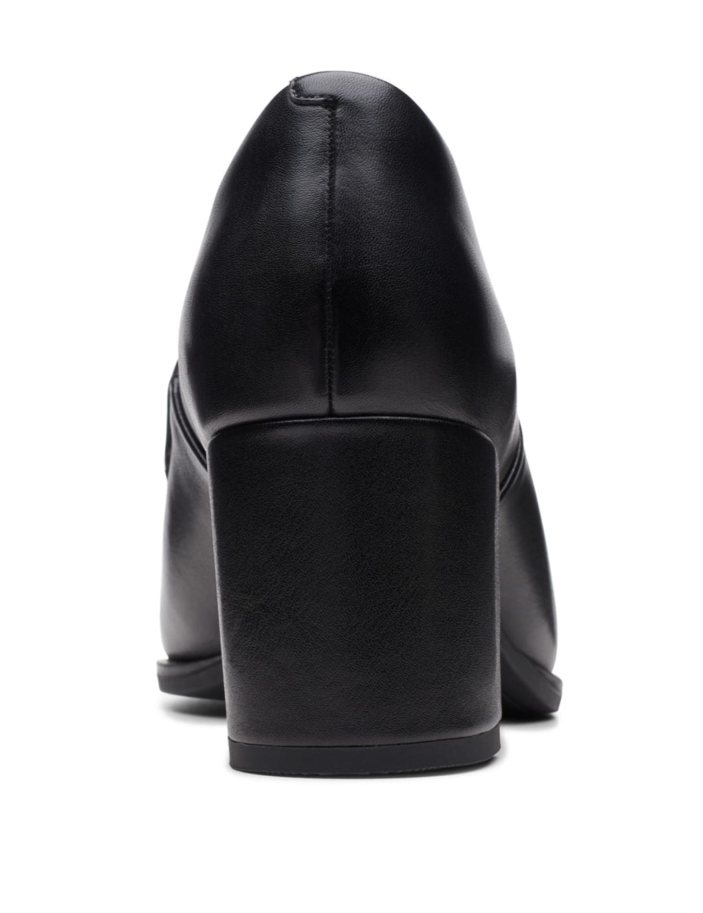 Leather Block Heel Court Shoes image 7