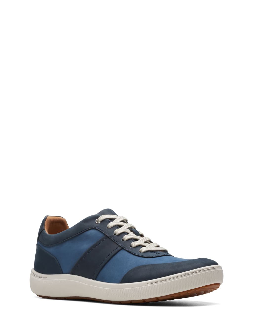 Leather Lace Up Colour Block Trainers image 2