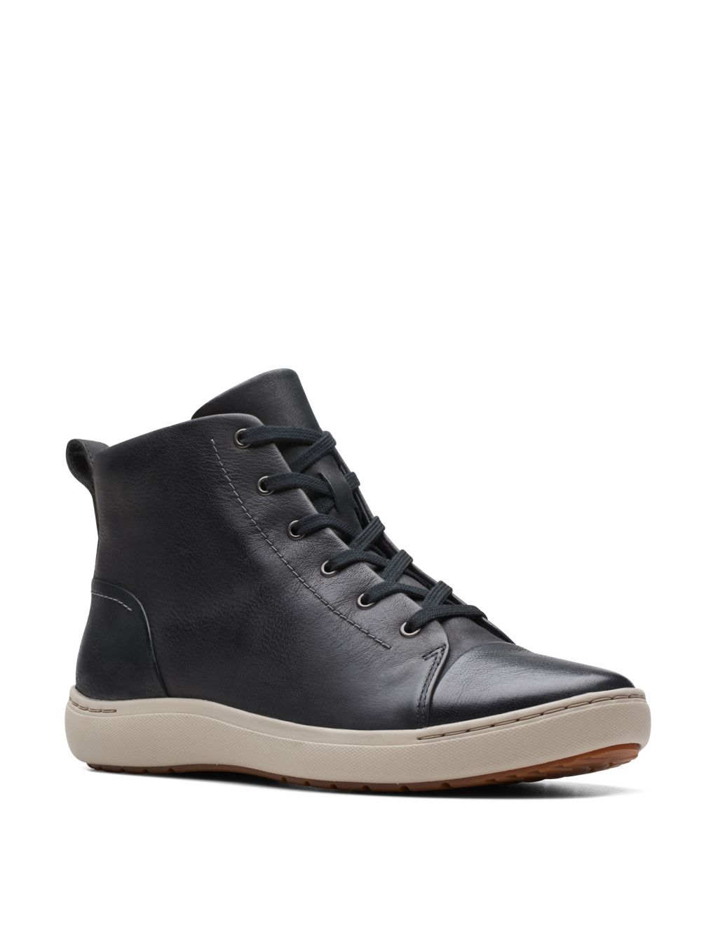 Leather Lace Up High Top Trainers image 2