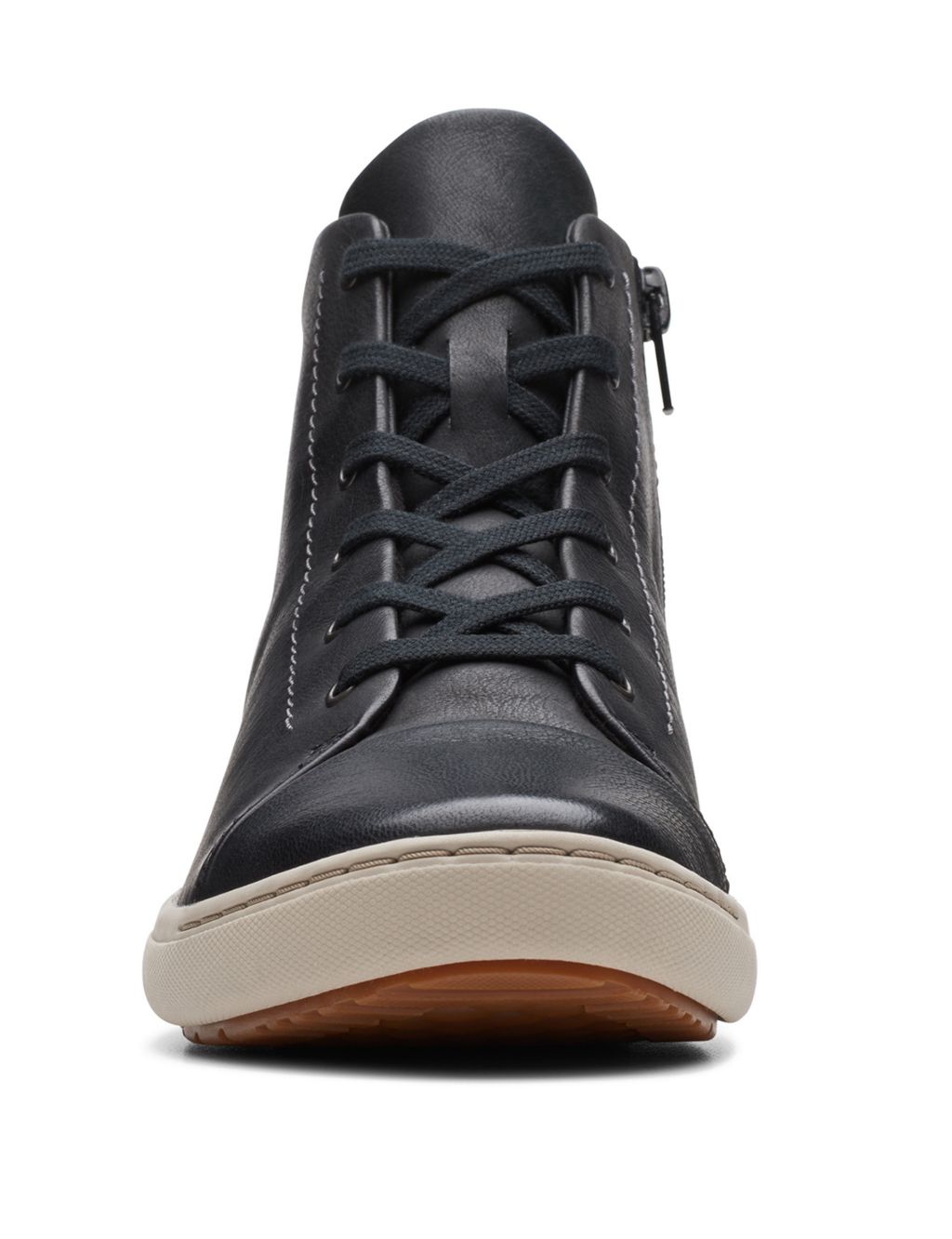 Leather Lace Up High Top Trainers image 3