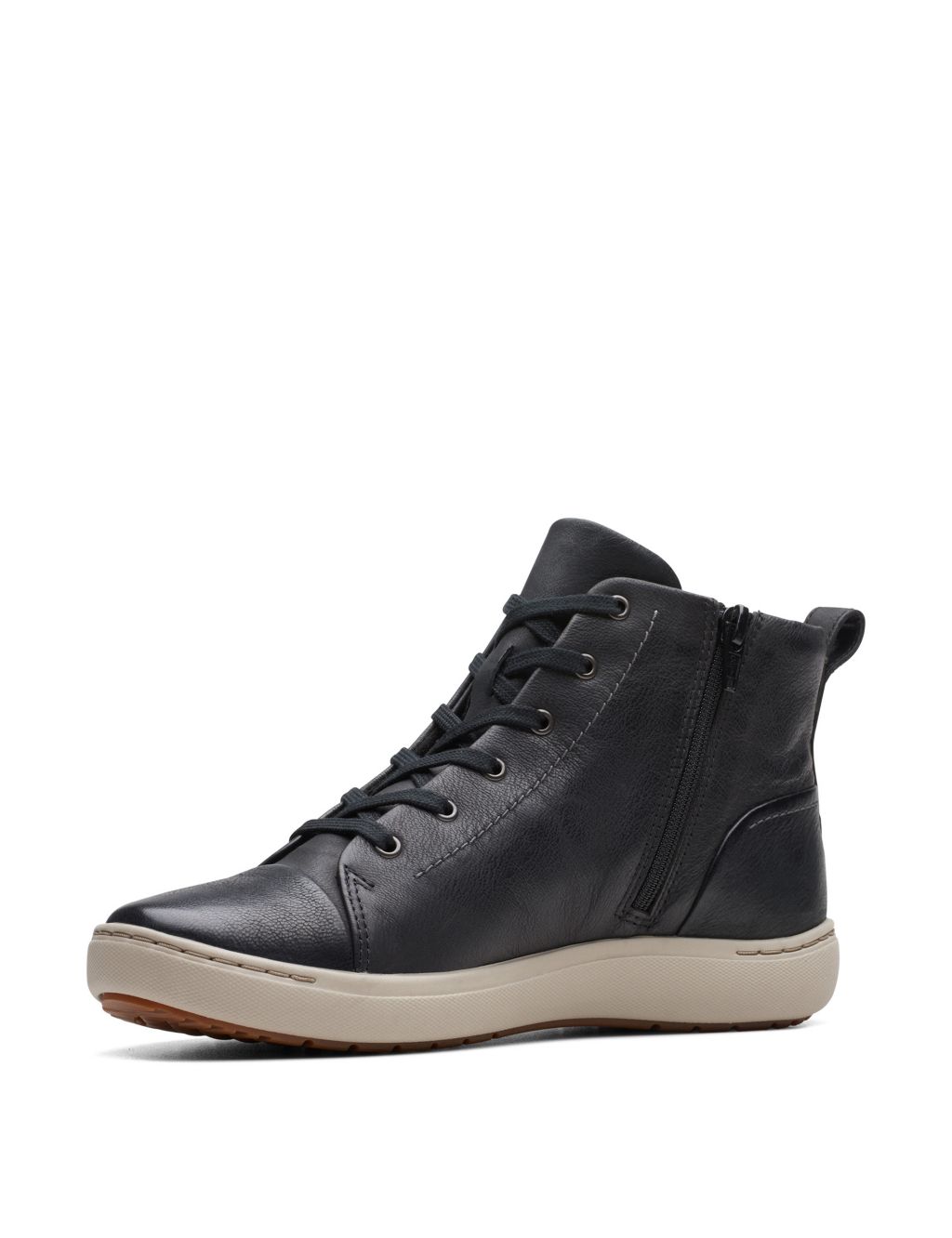 Leather Lace Up High Top Trainers image 4