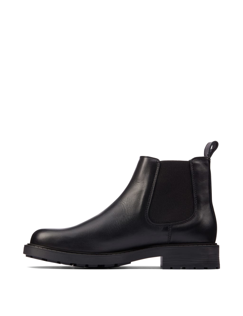 Leather Chelsea Block Heel Ankle Boots image 5