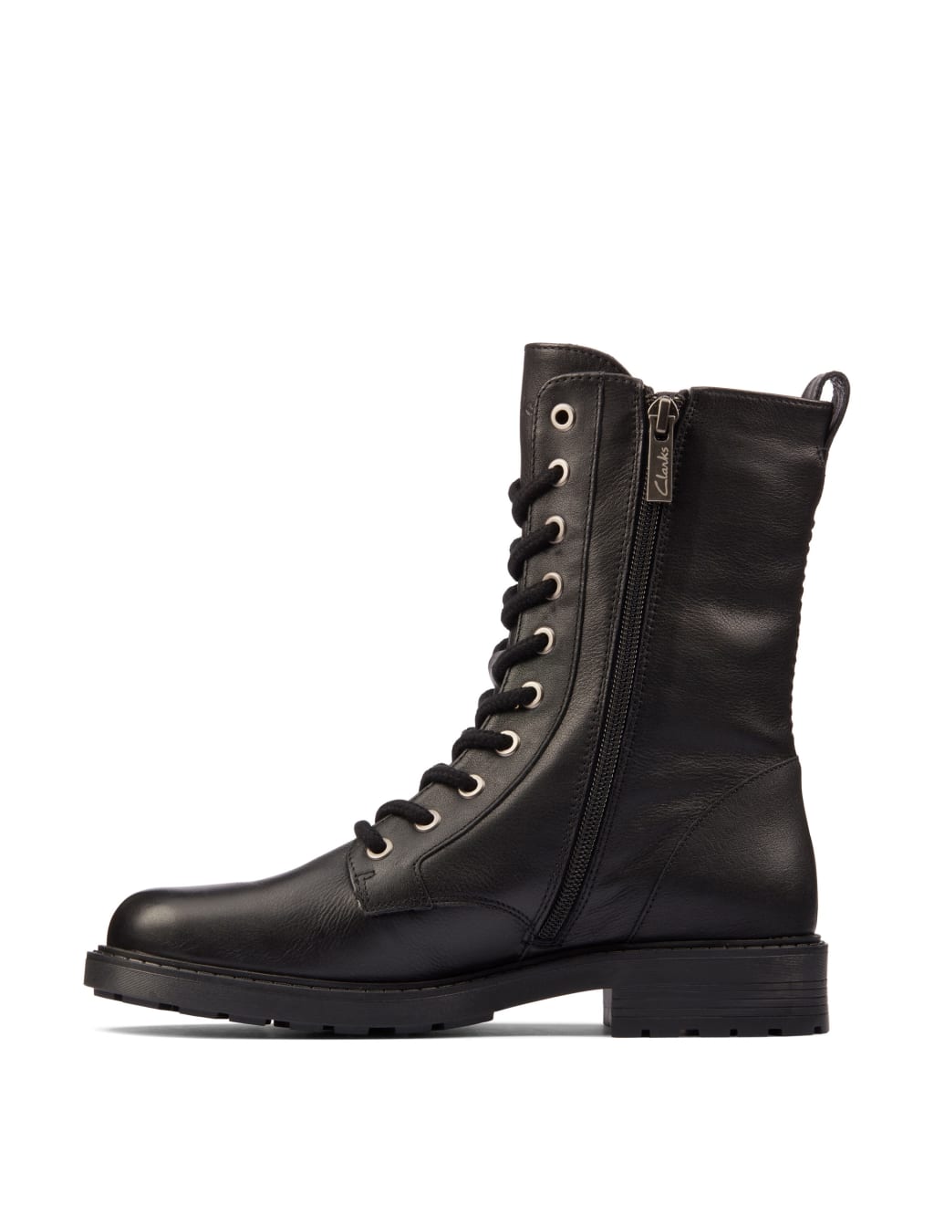 Leather Lace Up Block Heel Boots image 6