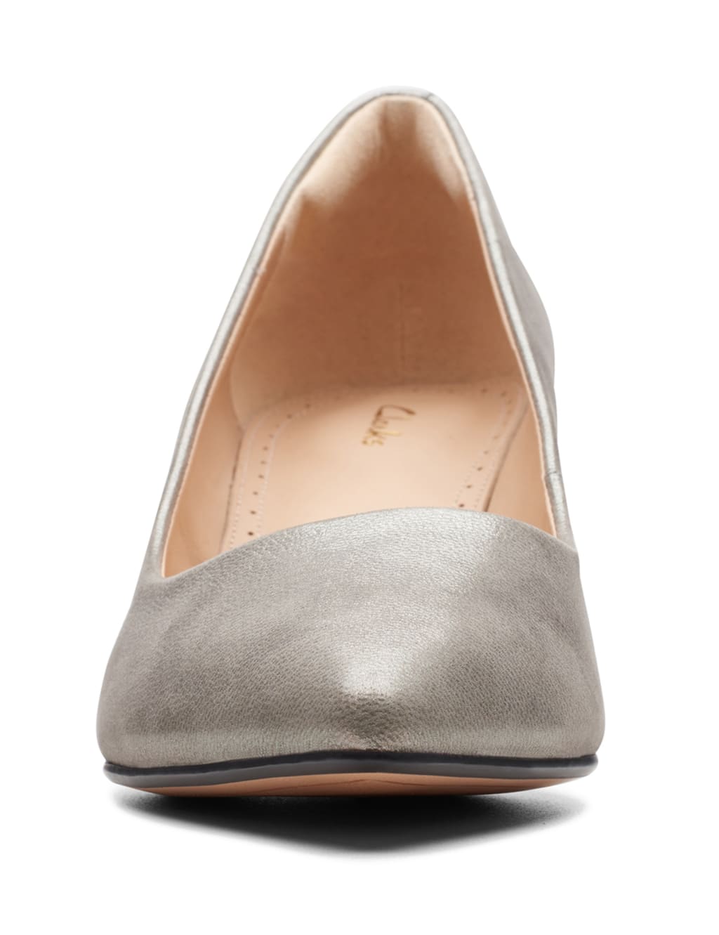 Leather Kitten Heel Court Shoes image 3
