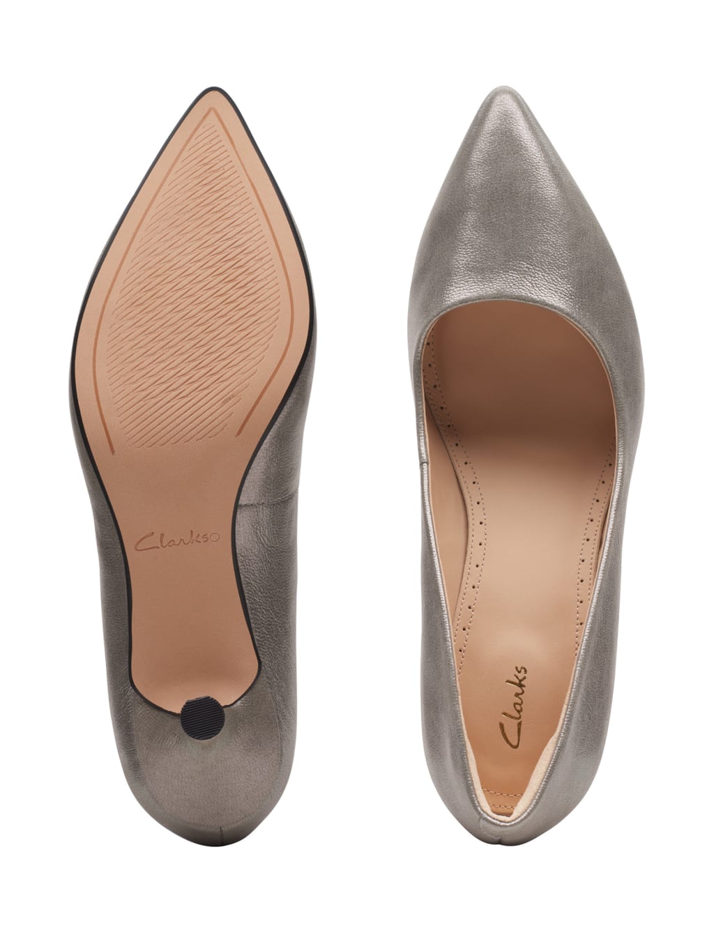 Leather Kitten Heel Court Shoes image 5