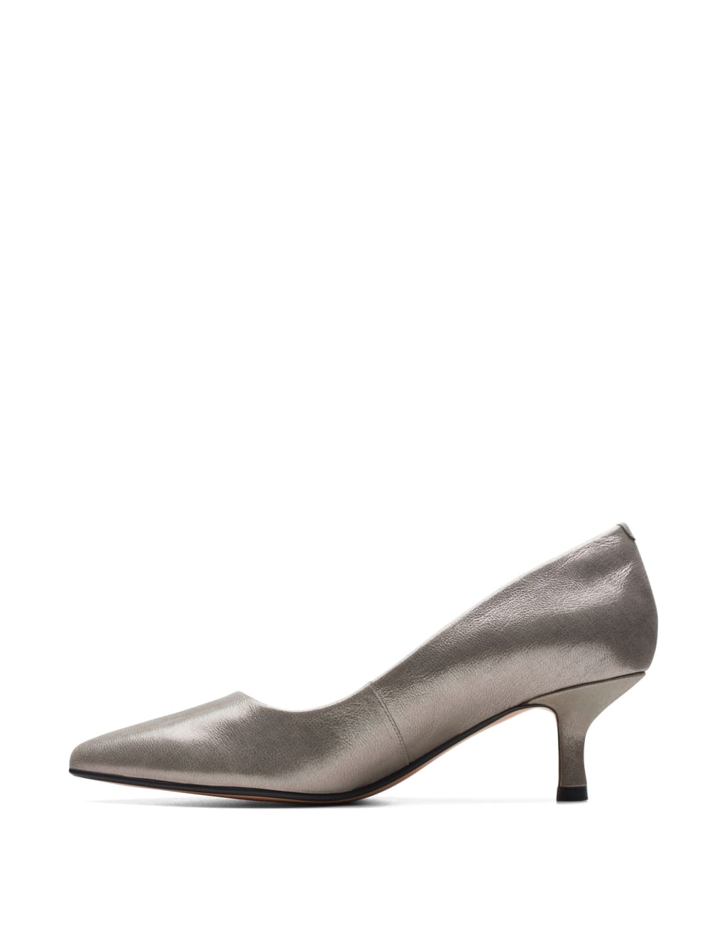Leather Kitten Heel Court Shoes image 6