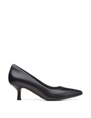 Leather Kitten Heel Court Shoes | CLARKS | M&S