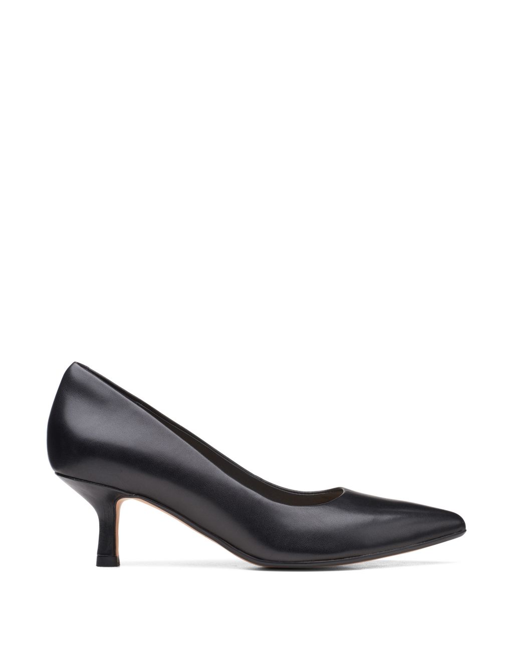 Leather Kitten Heel Court Shoes image 1