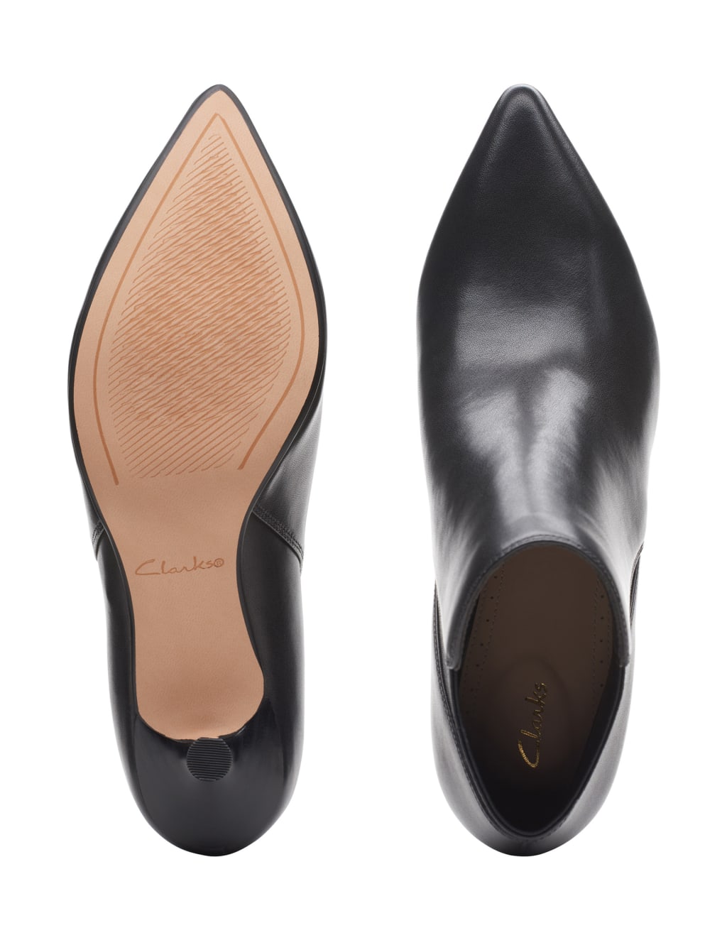 Leather Kitten Heel Pointed Ankle Boots image 5