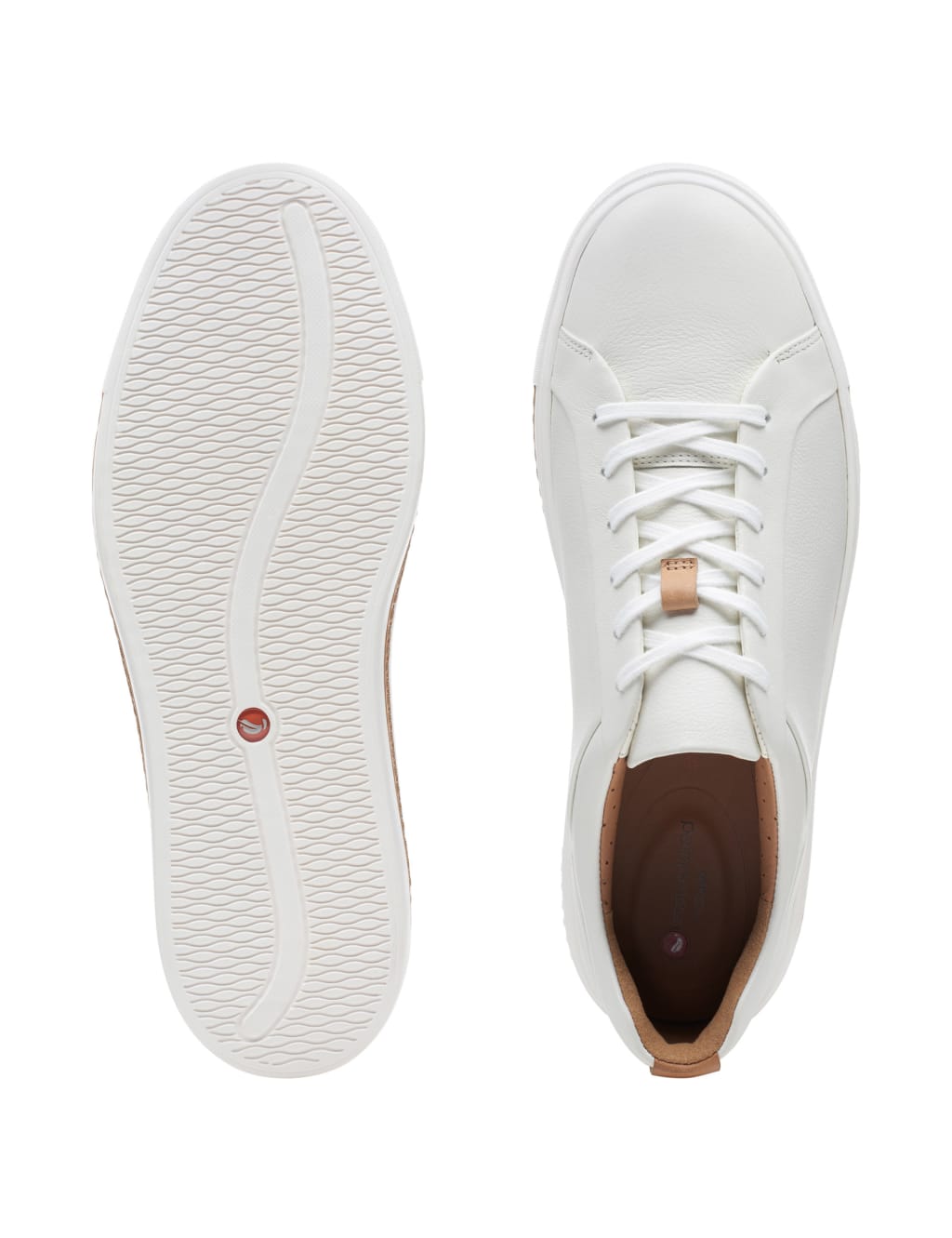 Wide Fit Leather Lace Up Trainers image 5